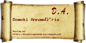 Domoki Annamária névjegykártya