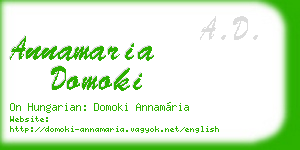 annamaria domoki business card