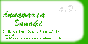 annamaria domoki business card